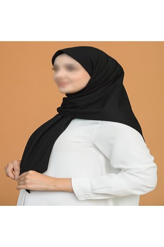 Natürel Cazz Eşarp - Siyah
