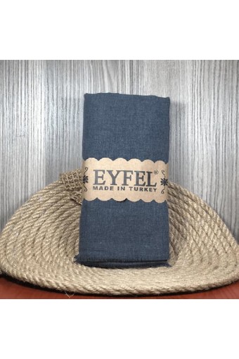 Eyfel %100 Pamuk Şal - Füme