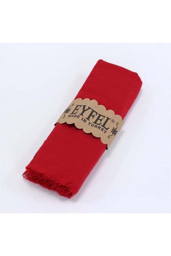 Eyfel %100 Pamuk Şal - Kırmızı