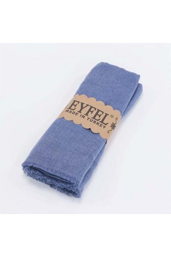 Eyfel %100 Pamuk Şal - Kot Mavi