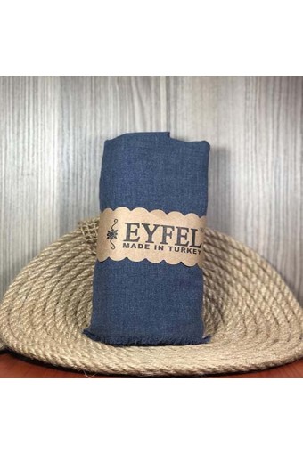 Eyfel %100 Pamuk Şal - Koyu Kot Mavi