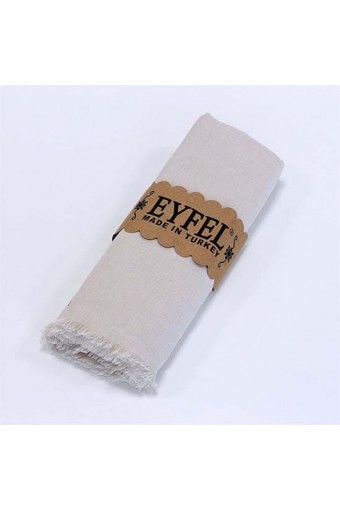 Eyfel %100 Pamuk Şal - Krem