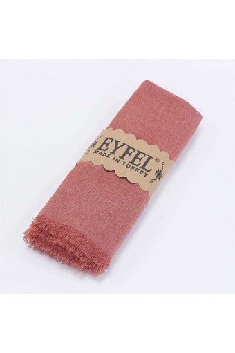Eyfel %100 Pamuk Şal - Şeftali