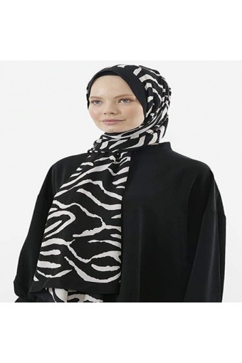 Medine İpeği Şal Zebra Desen