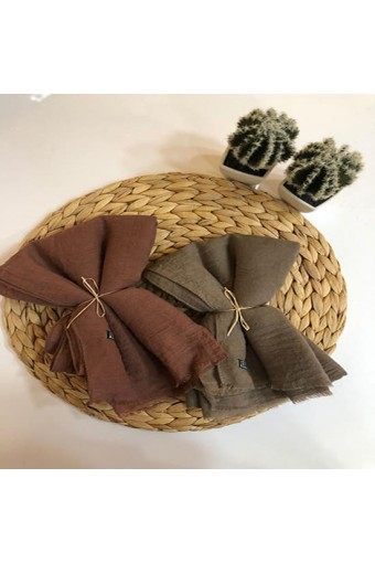 Pamuk Aerobin Cazz Şal - Karamel / Sütlü Kahve