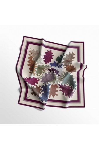 PoloWell Twill Eşarp Yaprak Desen - 11