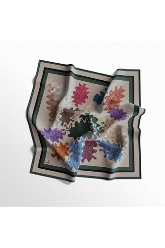 PoloWell Twill Eşarp Yaprak Desen - 1