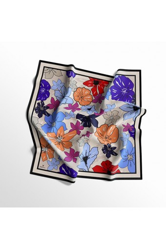 PoloWell Twill Eşarp Çiçek - 1