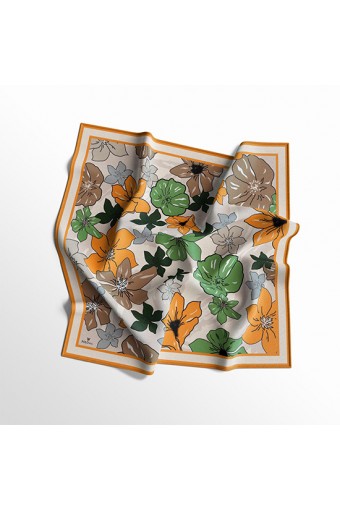 PoloWell Twill Eşarp Çiçek - 13