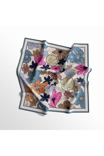 PoloWell Twill Eşarp Çiçek - 5