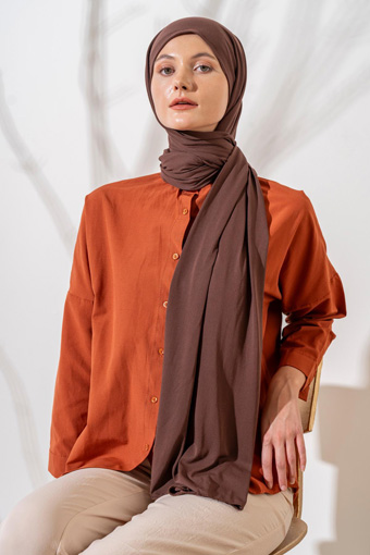 JAWEL Penye Şal - Koyu Kahve